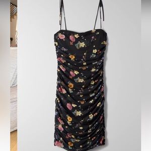 Aritzia Floral Ruched Dress